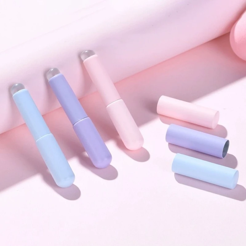 CNKESS Reusable Lip Brushes Multifunction Round Head Silicone Lipstick Brush Applicator Elastic Lip Gloss Makeup Brushes Woman