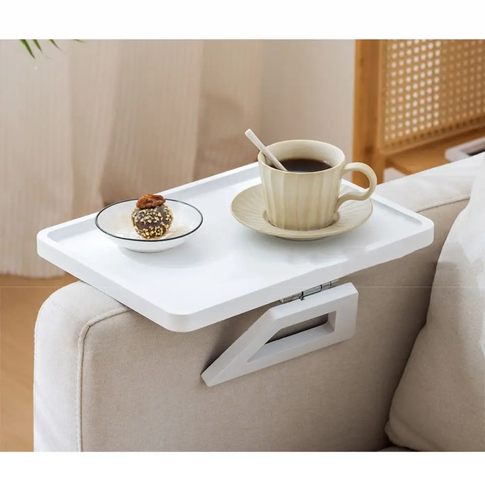 Space Saving Wooden Folding Sofa Table Anti-slip Clip-On Couch Arm Side Holder Convenient High Load-bearing Capacity