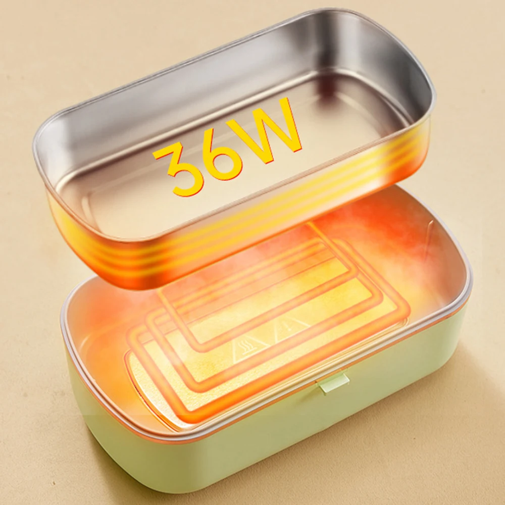 Scatole per il pranzo termiche per ufficio, scatole per il pranzo elettriche portatili, scaldavivande in acciaio inossidabile Bento Box con riscaldamento senza acqua