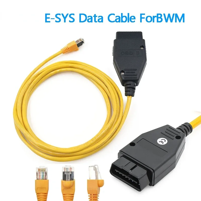 Cable Ether-net ESYS para bmw ENET Cable de interfaz de actualización E-SYS ICOM codificación serie F para BMW F-cars ENET esys cable de datos autool