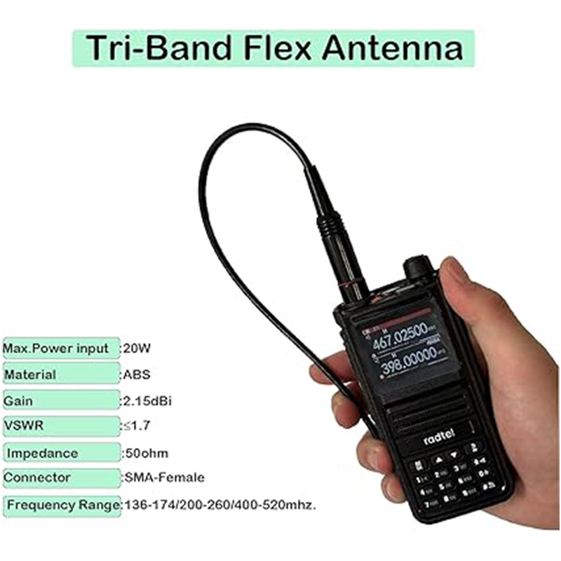 Antena flexible de tres bandas 144//220/430Mhz para walkie talkie Rt-4D Rt-470 Rt-900 Rt-470x rt-860