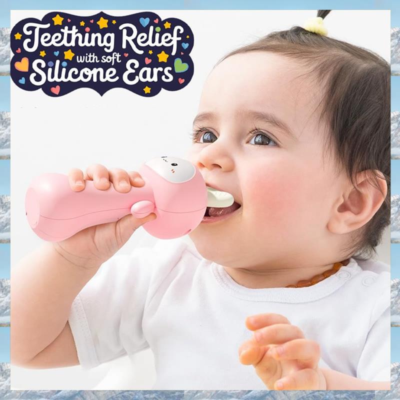 環境に優しいバニーベビーガラガラおもちゃ ライトサウンド付き インタラクティブ歯が生える&感覚玩具 赤ちゃんに最適なイースターバスケット詰め物