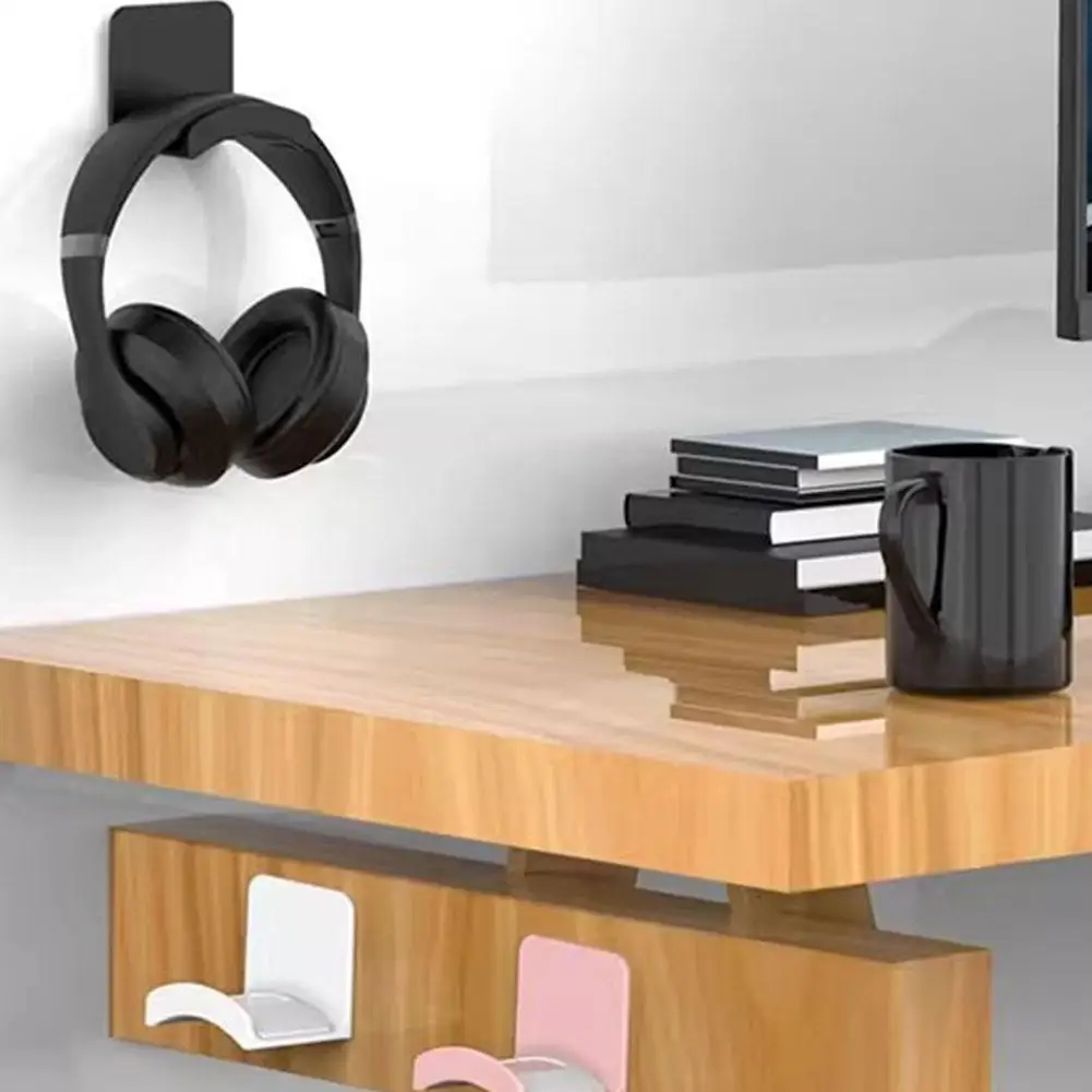 Universal Wall Mounted Headphone Stand Gaming Controller Holder Headset Display Rack Under Desk Hanger Hook For Earphone 1pc