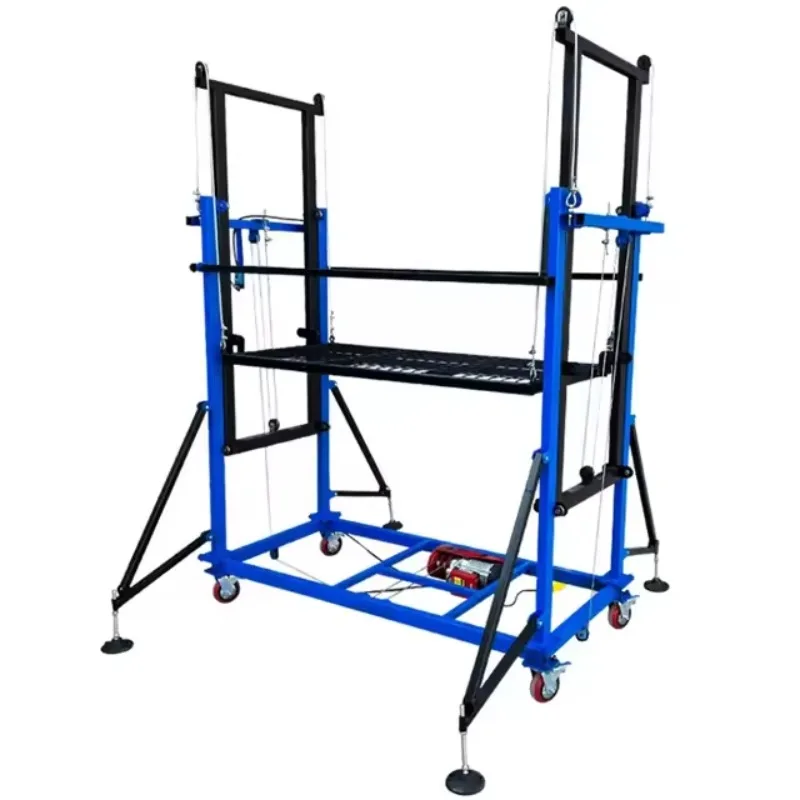 Electric Mobile Scaffolding Lift 500KG Capacity 6M 12M Height With Remote Control Folding Platform For Construction Work
