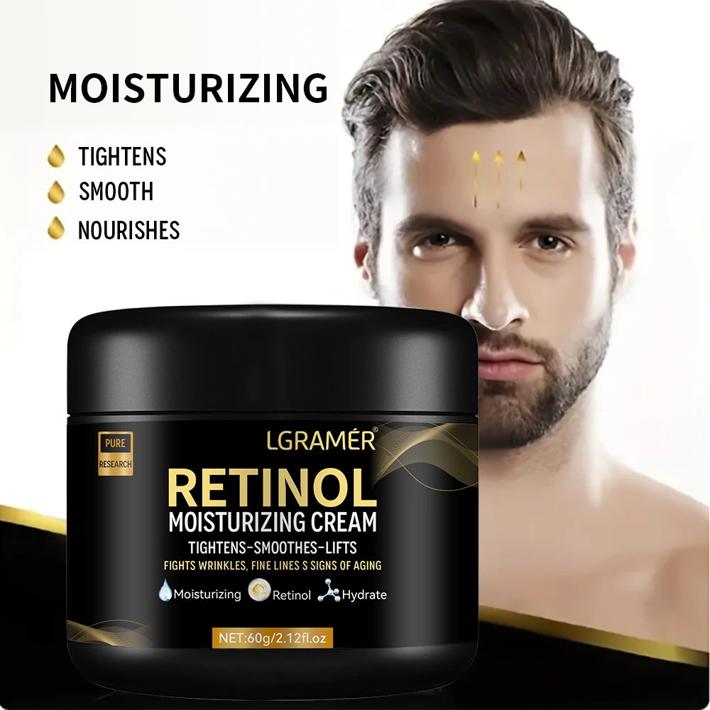 ผู้ชาย Retinol Face Moisturizer Moisturizing Retinol ครีมต่อต้านริ้วรอย Aging Moisturizing รูขุมขนหดตัว Whitening Smooth Retinol