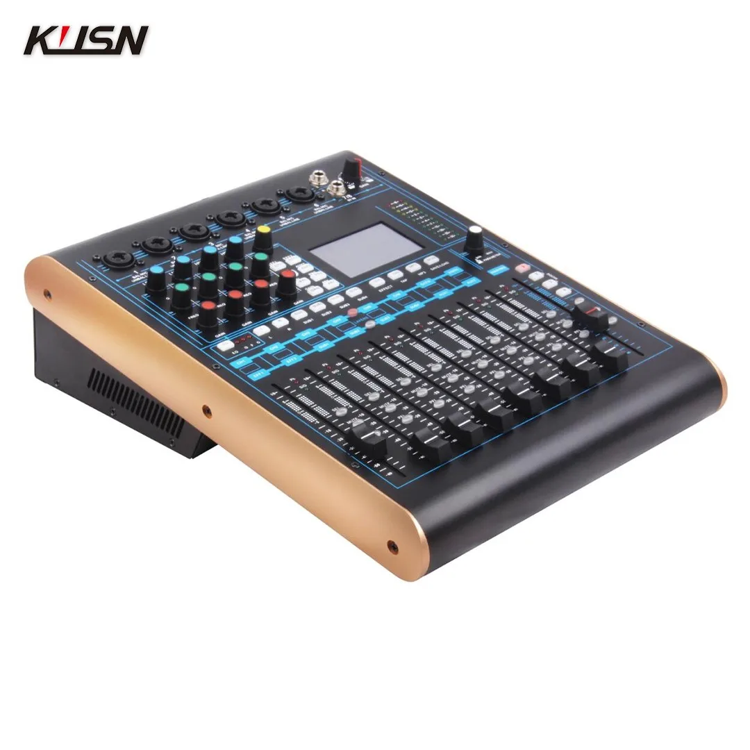 KF-20 20 Channel 6 Group Professional Audio Mixing Console Digital Sound Mixer Console With 7-inch Touchscreen Display USB