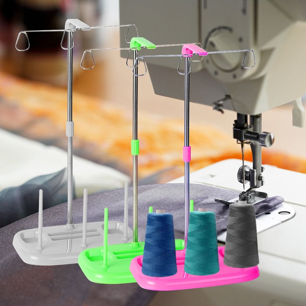 Soporte de hilo de coser para el hogar, organizador de hilo de máquina de coser, estante de alambre de bordado, 3 carretes