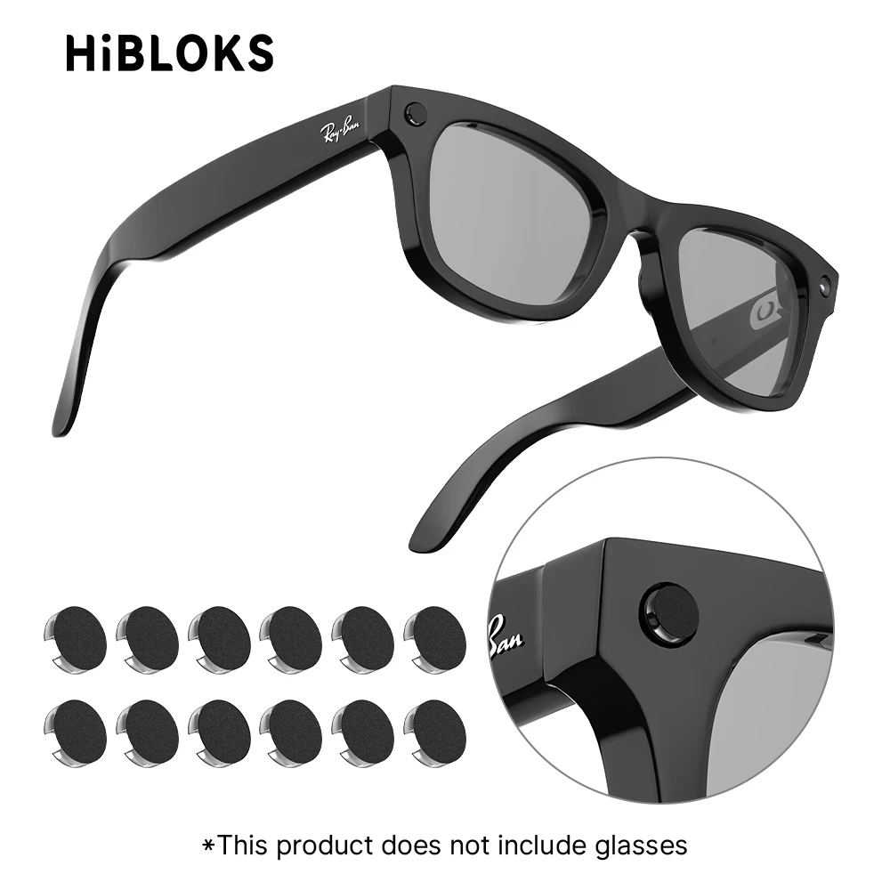 HIBLOKS para Ray-Ban Meta Wayfarer RW4008/RW4006 Skyler RW4010 RW4009/RW4009F AI gafas inteligentes grabar vídeo sombreado pegatina