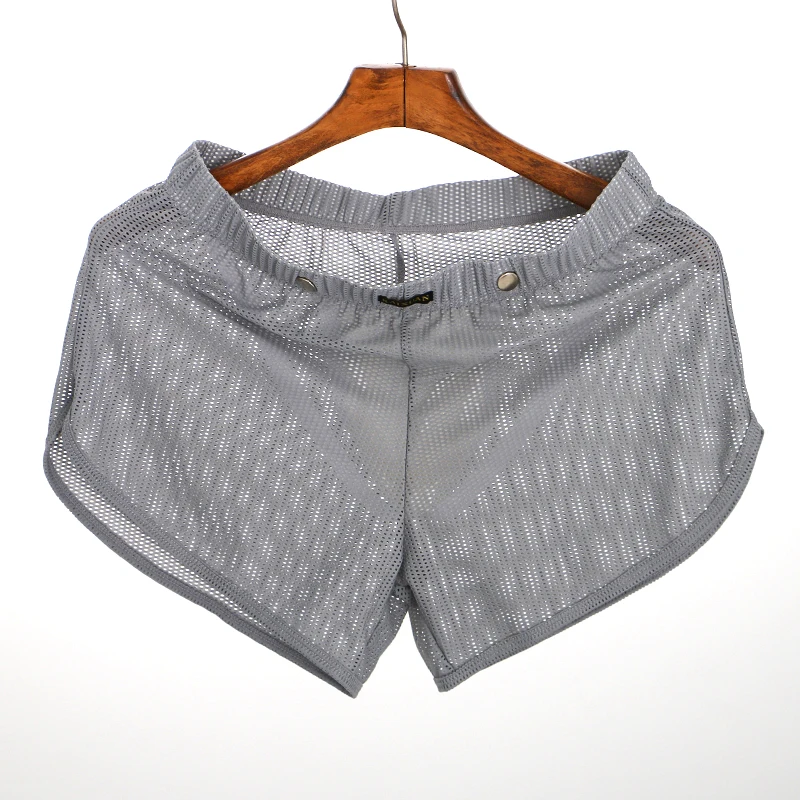 Boxers de malha respirável para homens roupa interior atlética com bolsa aprimorada shorts de seta shorts folgados