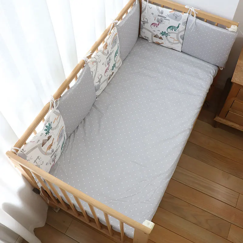 Giường Cũi Em Bé Ốp Lưng Cho Trẻ Sơ Sinh Bắc Âu Dày Mềm Mại Giường Tấm Bảo Vệ Có Thể Tháo Rời Trẻ Em Cốt Đệm Phòng Trẻ Trang Trí 6 bộ
