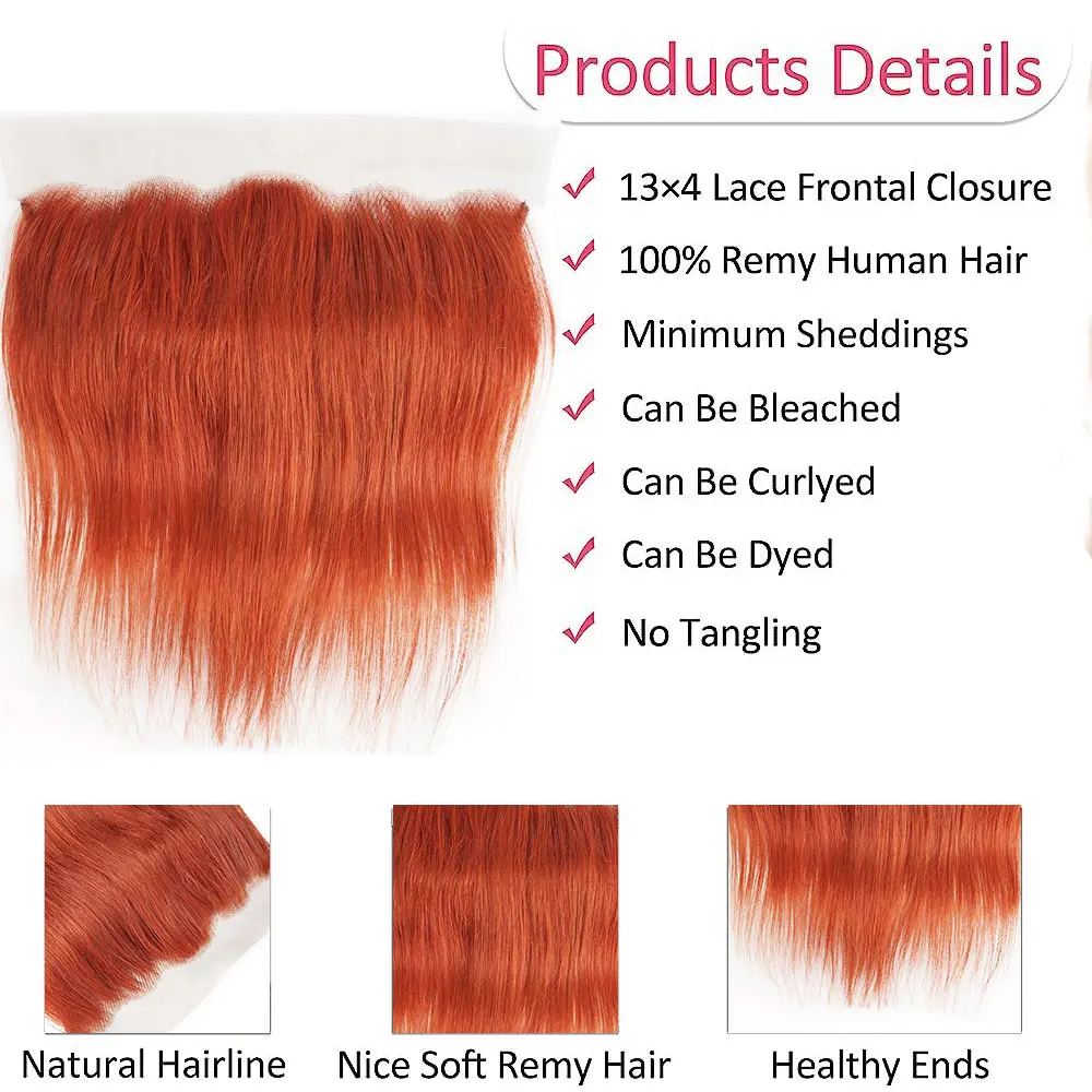 13x4 fechamento frontal de renda transparente apenas 350 pacotes laranja orelha a orelha frontal 100% remy cabelo humano renda frontal pré arrancado