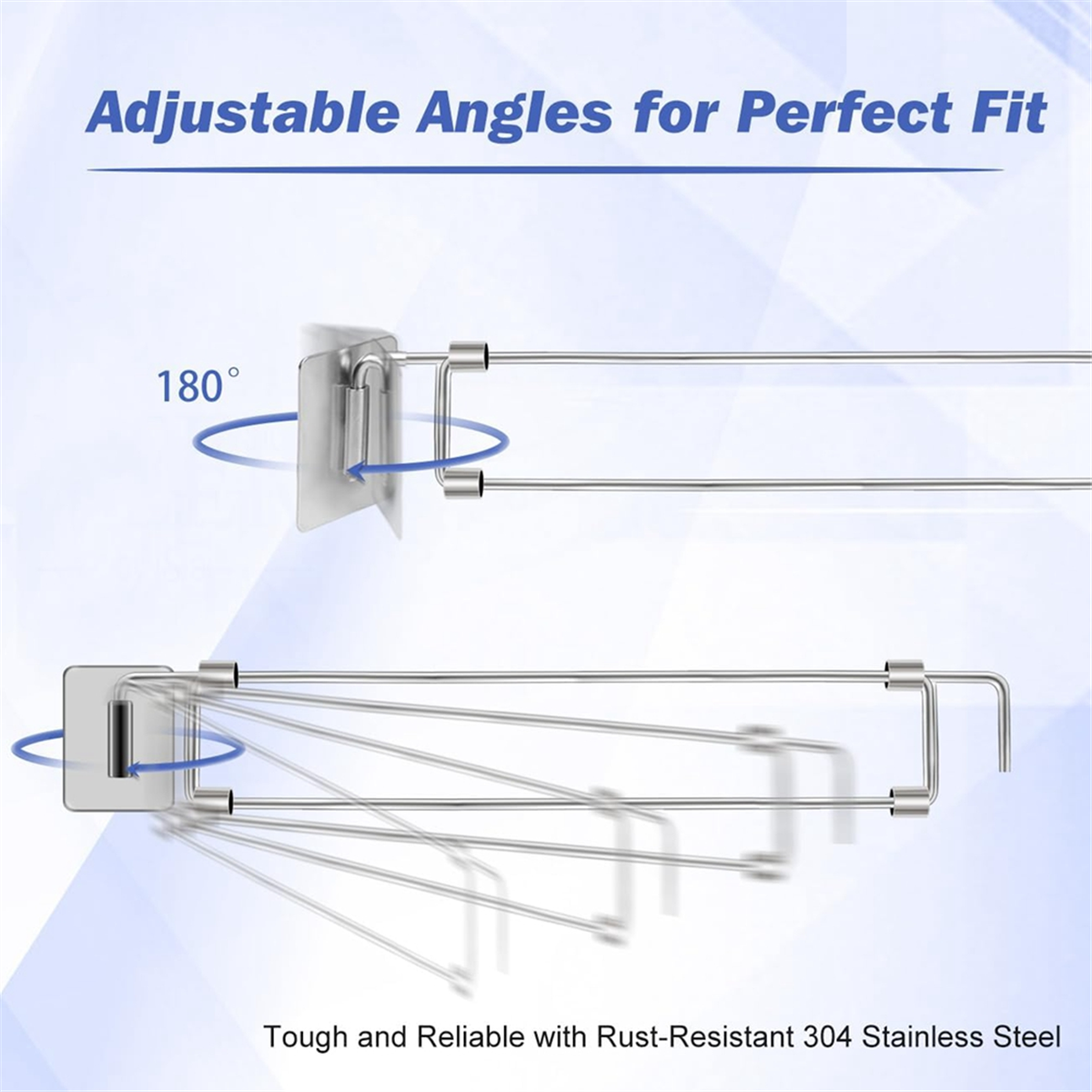 RV Secure Adjustable Bars, Stainless Steel Rods, Food&Drink Stabilizers for RV Refrigerator (2 Pack)