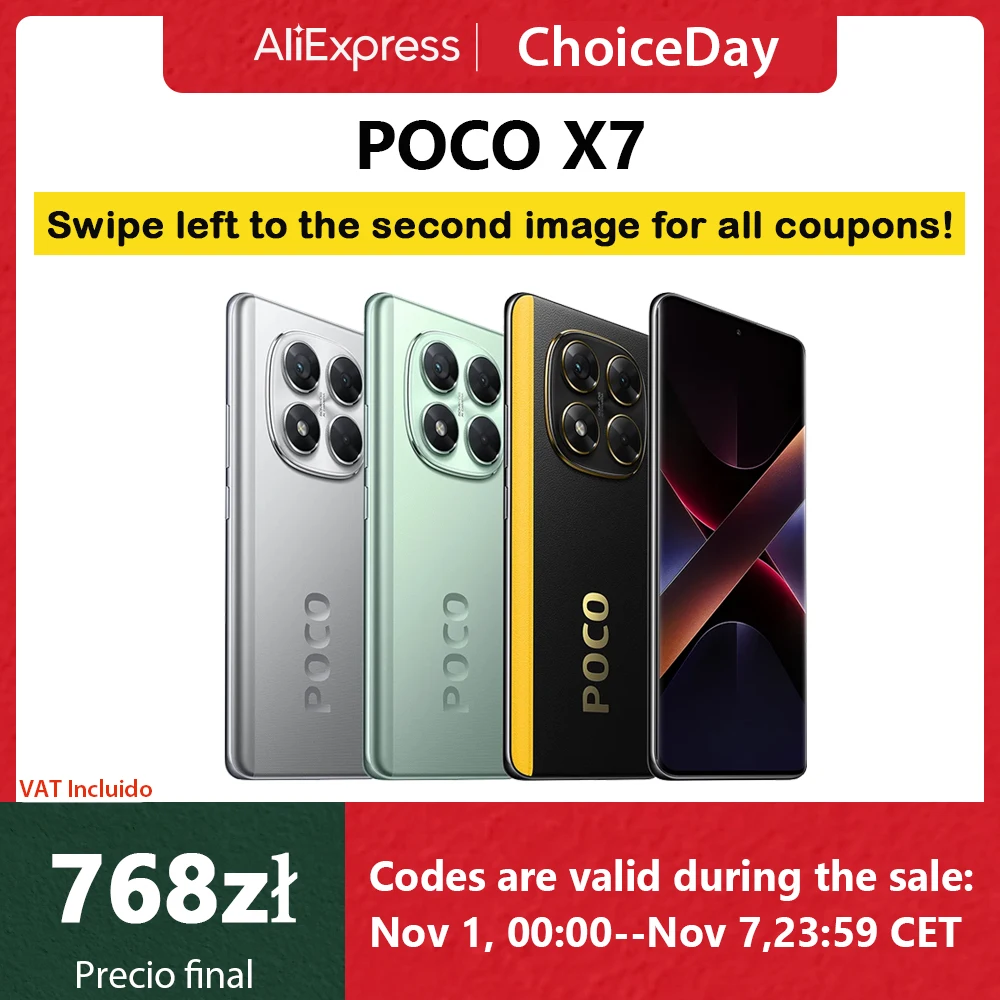 【Marchio+】POCO X7 Smartphone Dimensity 7300-Ultra 6.67"120Hz Display AMOLED 45W 5110mAh 50MP Fotocamera IP68 Xiaomi HyperOS NFC