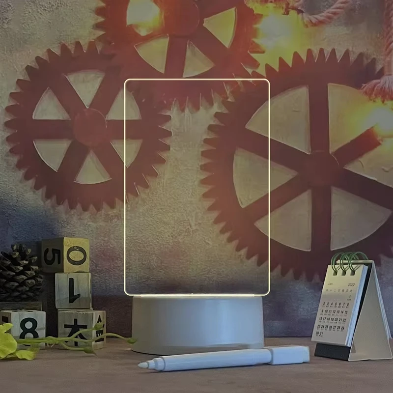 Ręcznie pisana tablica LED Lampka nocna USB Akumulator Ciepłe światło Prezent dla dziewczyny dla dzieci Dekoracja domu Lampa z notatnikiem z możliwością ponownego zapisu ​