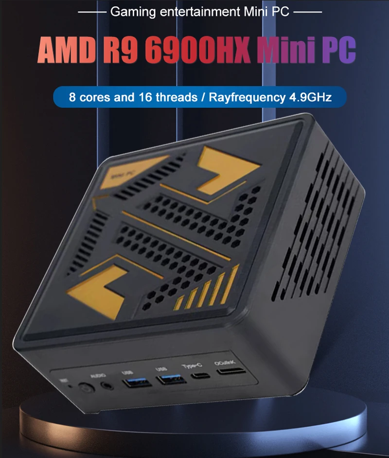 AMD Mini PC Gamer Ryzen 9 6900HX 7940HS 8845HS 2xDDR5 2xLAN 2.5G i226V NVMe USB4 Win11 Desktop Mini Computer da ufficio/casa WiFi6E