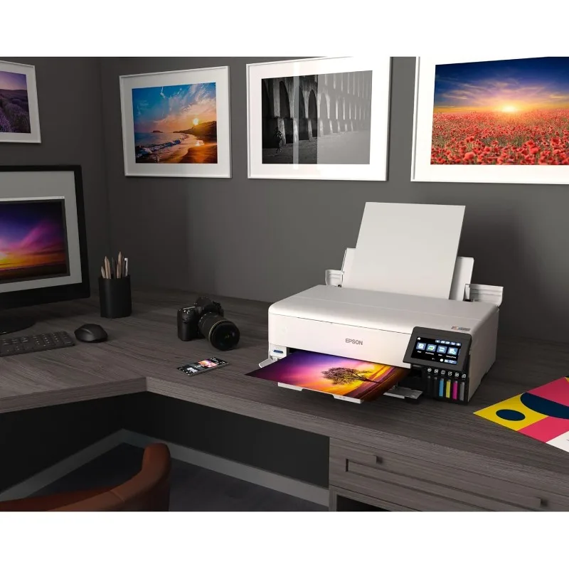 Epson EcoTank Photo ET-8550 Wireless Wide-Format All-in-One Supertank Printer with Scanner, Copier, Ethernet and 4.3-inch