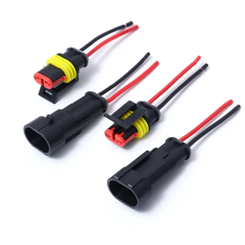 20/10 Uds. Conectores eléctricos macho hembra automotrices impermeables enchufe de 2 pines con cable para coche motocicleta Scooter marino