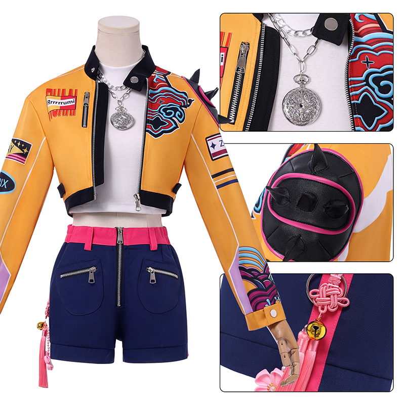 Rumi Cosplay Kostuum Pruik Dames Meisjes Halloween Carnaval Comic-con Party Rollenspel Outfits