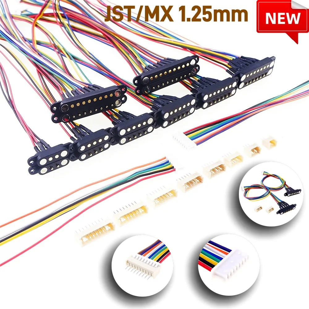 1/3/5 pares de resorte macho hembra 2,54 MM paso 2P 3 4 5 6 7 8 9 agujeros pasantes PCB BTB conector 2A DC Pin Pogo magnético