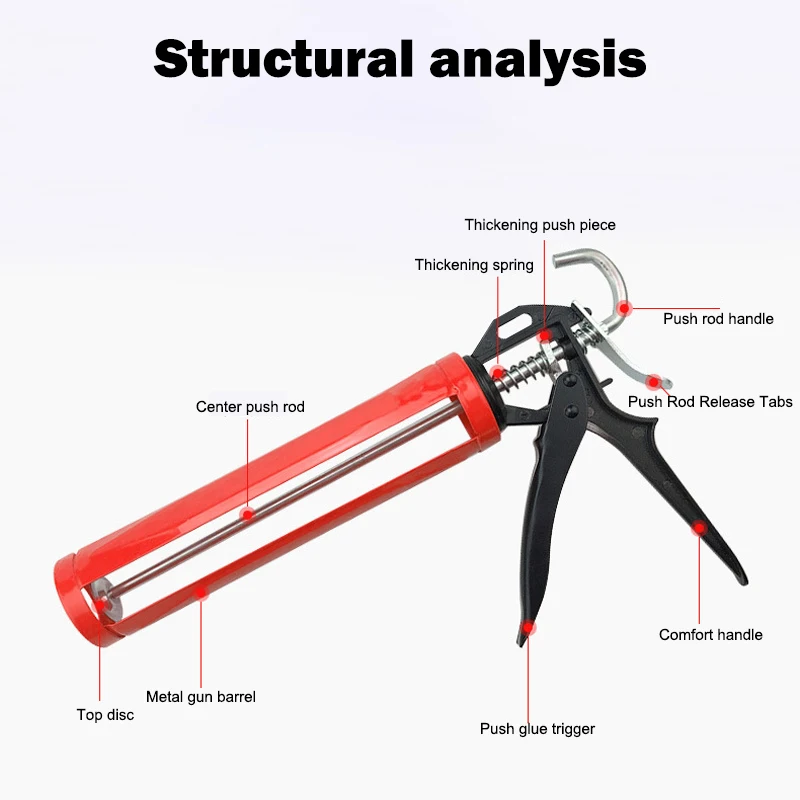Glass Glue Gun 360° Rotating Multi-function Manual Caulking Guns Glue Seals for Doors and Windows Silicone Filling Hand Tools