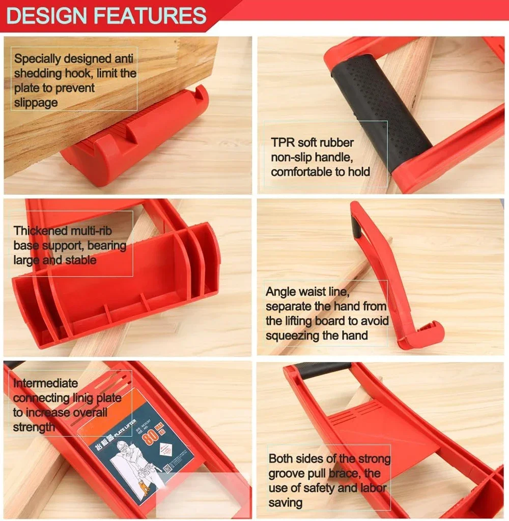 80KG Panel Carrier Plier Load Tool Marble Plasterboard Load Lifter Giant Panel Carrier Carry Tile Tools Wooden Board Extractor