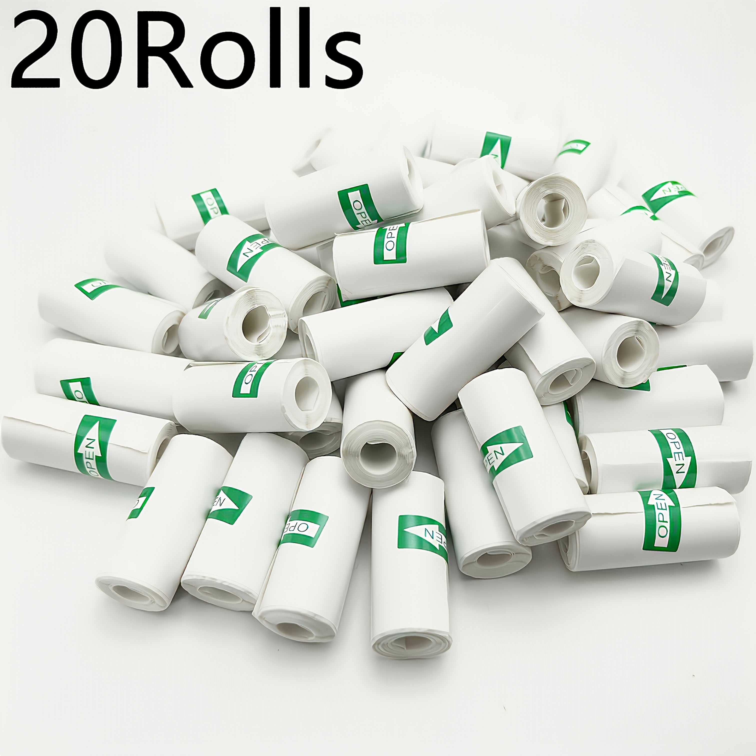 20 rollos de etiquetas térmicas en blanco y negro, papel adhesivo autoadhesivo para mini impresoras y cámaras, recambios de fotos/bolígrafos de verificación/notas
