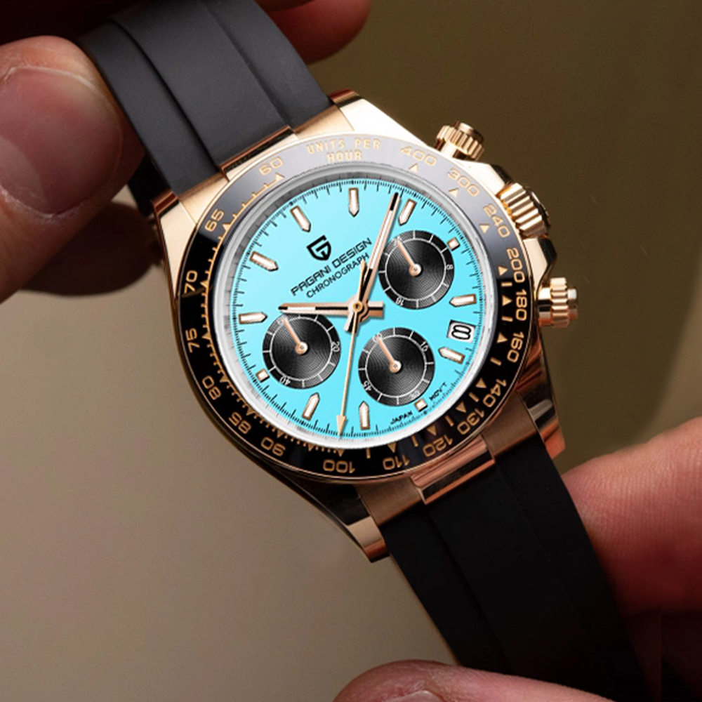 2025 novo design pagani 40mm relógios de quartzo multifuncionais masculinos vk63 vidro safira cronômetro luxurys relógio de negócios para homem