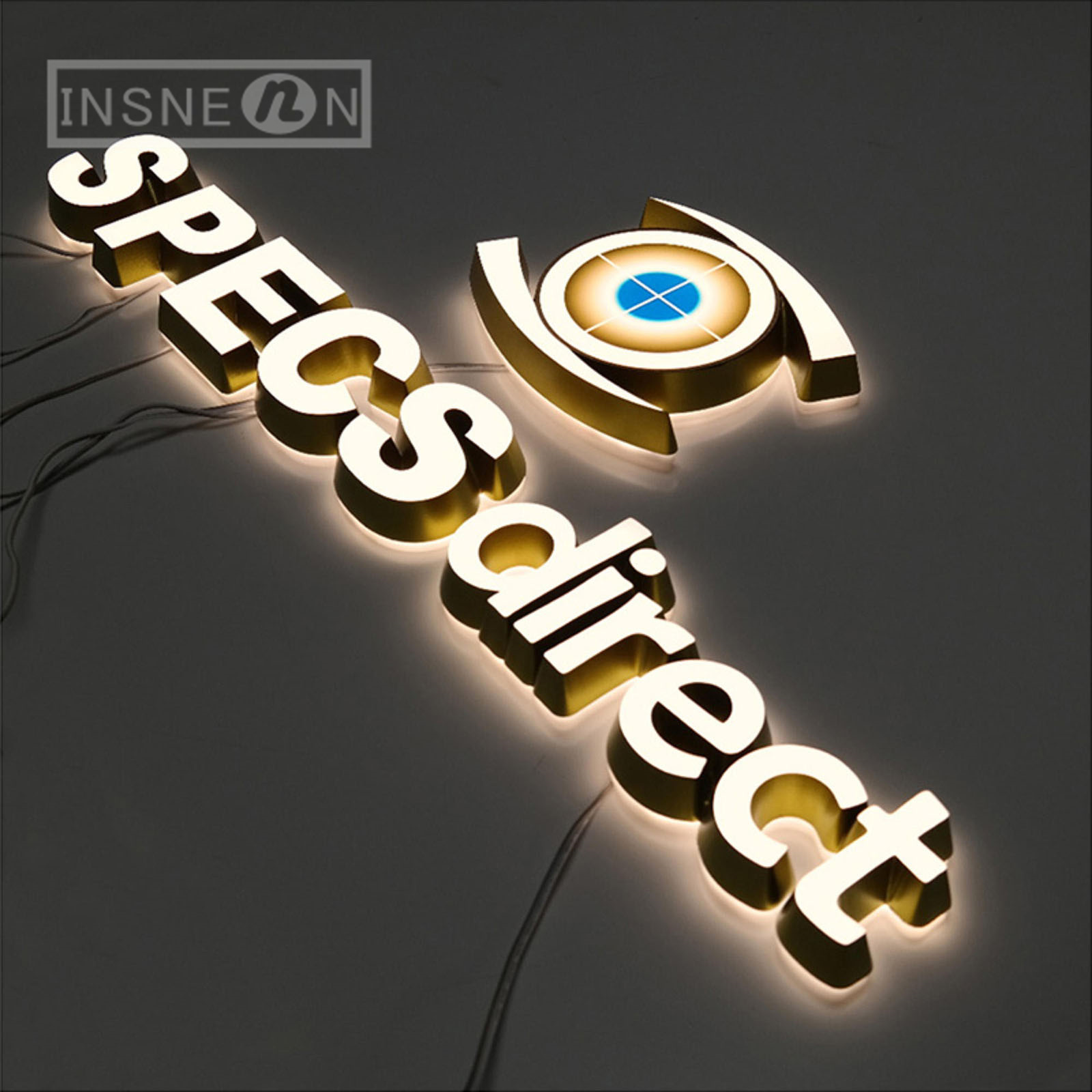 カスタムLED両面照明文字、会社およびビジネス広告ボード、アクリルライトリング、防水、屋外