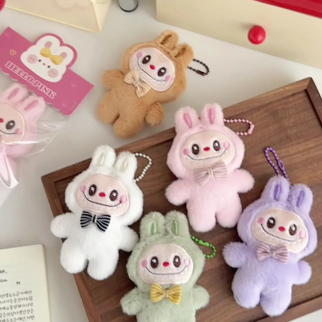 Niedlicher Plüsch-Kaninchen-Puppen-Anhänger, vielseitiger trendiger Spielzeug-Taschen-Anhänger, Mädchen-Schlüsselanhänger