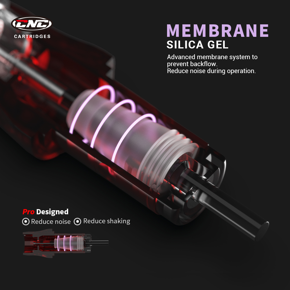 Cartucho de agujas de tatuaje CNC, aguja de seguridad esterilizada desechable RS/RL/RM/M1 con membrana para máquinas rotativas de tatuaje, 20 unids/caja