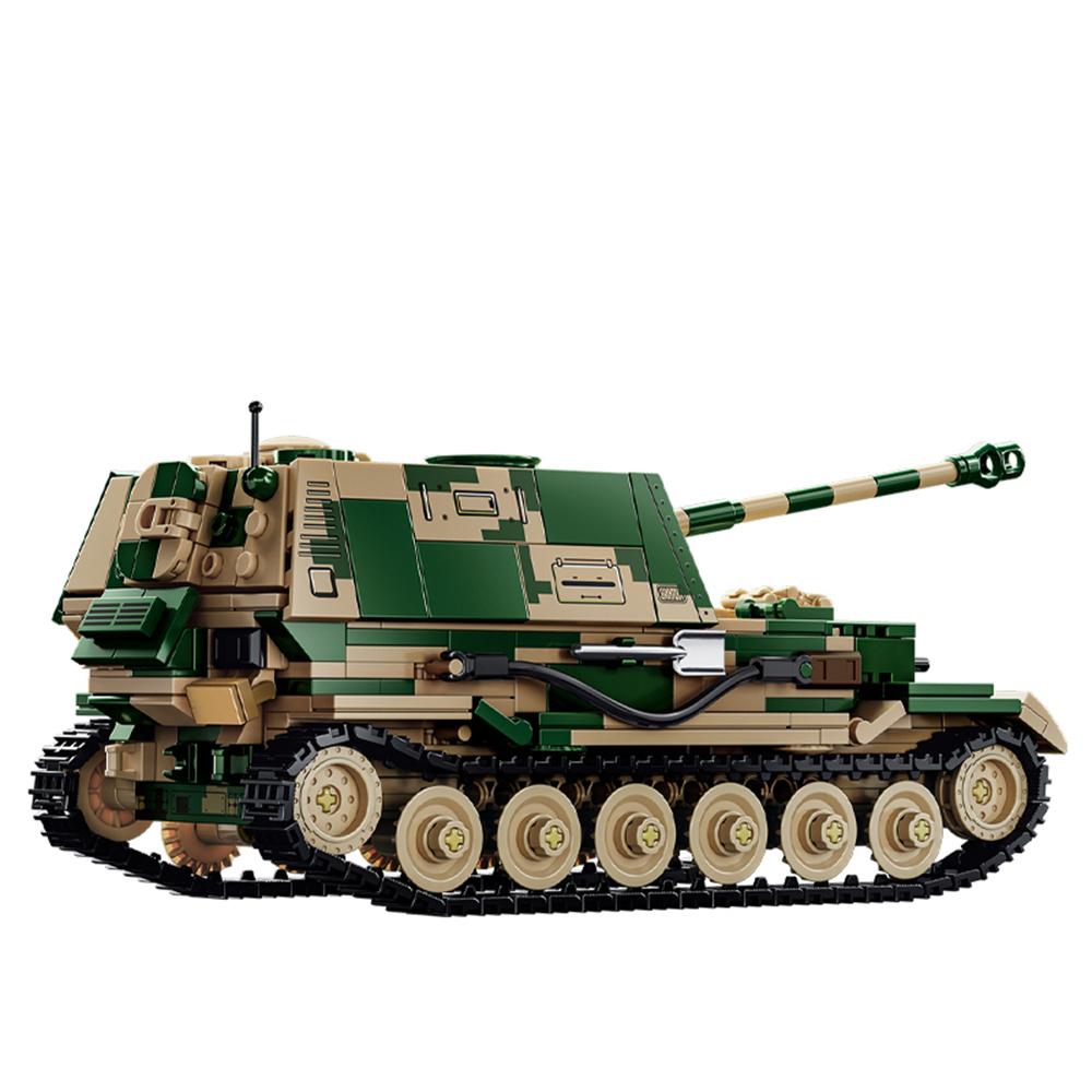 子供のための駆逐艦のビルディングブロック,軍の兵士のレンガ,第二次世界大戦,jagdpanzer tiger p,DIYおもちゃ,ギフト