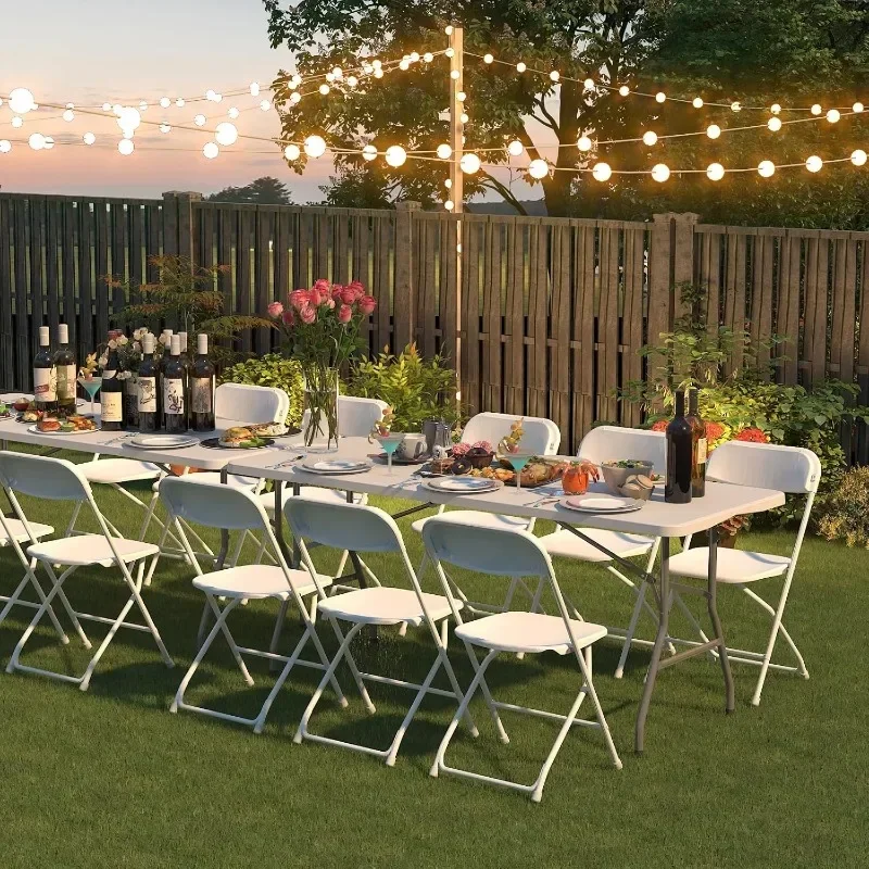 Hot Sellers.20 Pack White Folding Chairs, Folding Chairs Outdoor Indoor, 350lb Capacity,Portable Event Chair.NEW