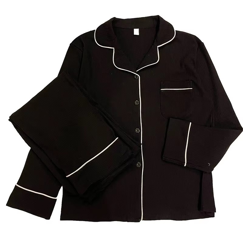 ストライプパジャマ女性パジャマセット韓国 Piiama パンツセット女性のための 2 個ボタンナイトウェア長袖ホームスーツ pigma