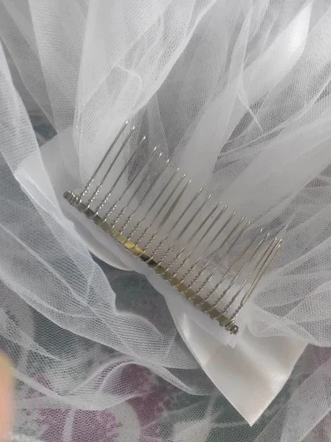 Véu de noiva com imagem real, véu de noiva longo com laço, véu branco marfim com pente grátis