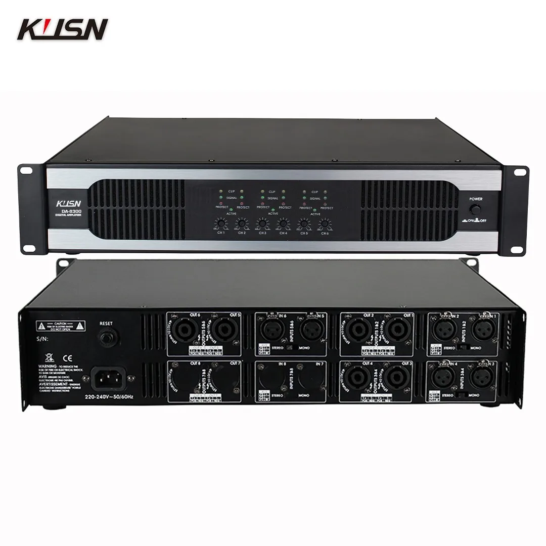300Wx8 8 Ohm Professional CLASS D Digital Amplifier Stereo Power Factor Correction High-End Large Performances Bars Party