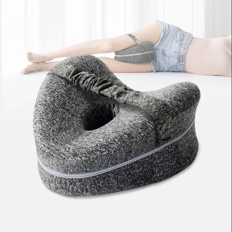 Almohada de algodón con memoria para piernas, corazón hueco, embarazo, lado durmiente, ciática, ortopédica, espalda, almohada para aliviar la cadera para cama, sofá
