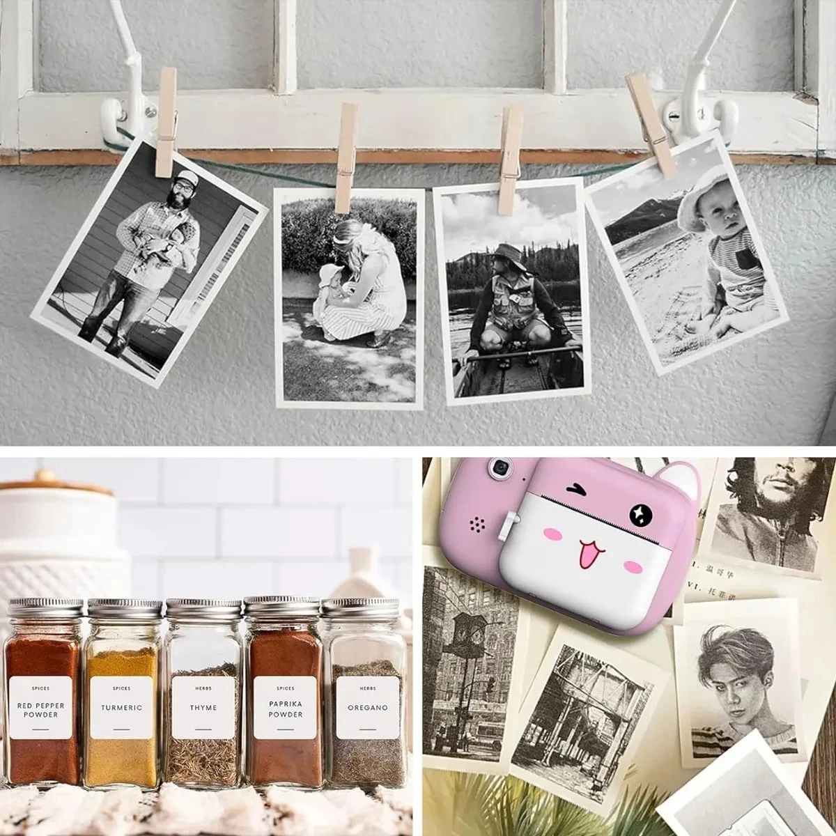 30 rouleaux 57*25mm papier thermique blanc autocollant caméra impression instantanée enfants caméra impression papier accessoires de remplacement pièces