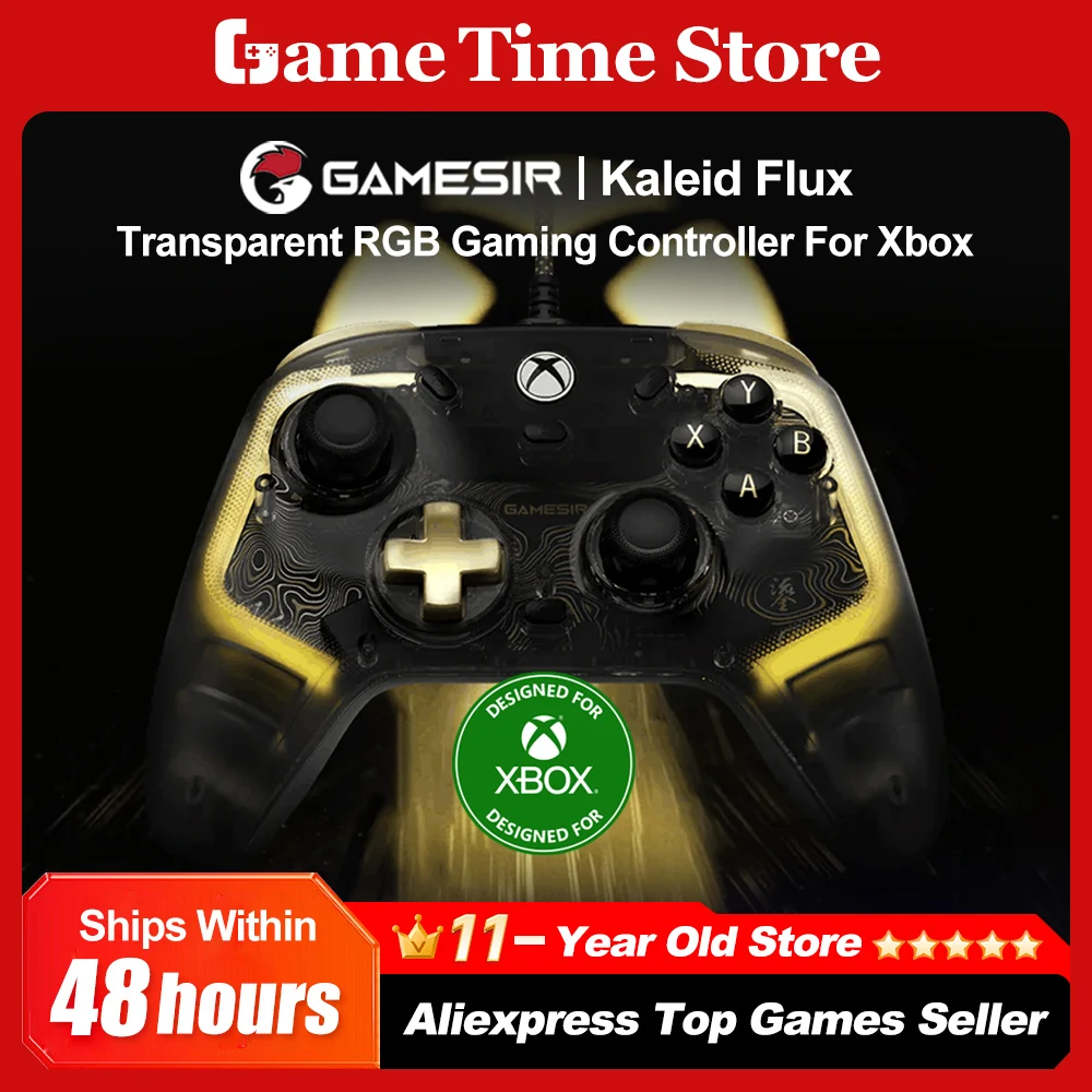 Игровой контроллер GameSir Kaleid Flux Xbox Проводной геймпад с эффектом Холла для Xbox Series S, Xbox Series X, Xbox One PC Steam
