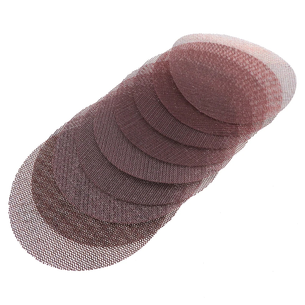 20PCS 6 นิ้วแผ่นขัด 80 100 120 180 240 320 กรวดตาข่ายขัดกระดาษทรายไร้ฝุ่น Assortment สําหรับงานไม้รถยนต์-ตะขอ