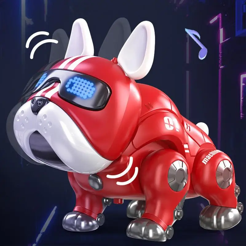 Dance Music Bulldog Robô para Crianças, Cão Interativo Inteligente com Luz, Brinquedos de Educação Infantil para Crianças, Bebés Meninos e Meninas