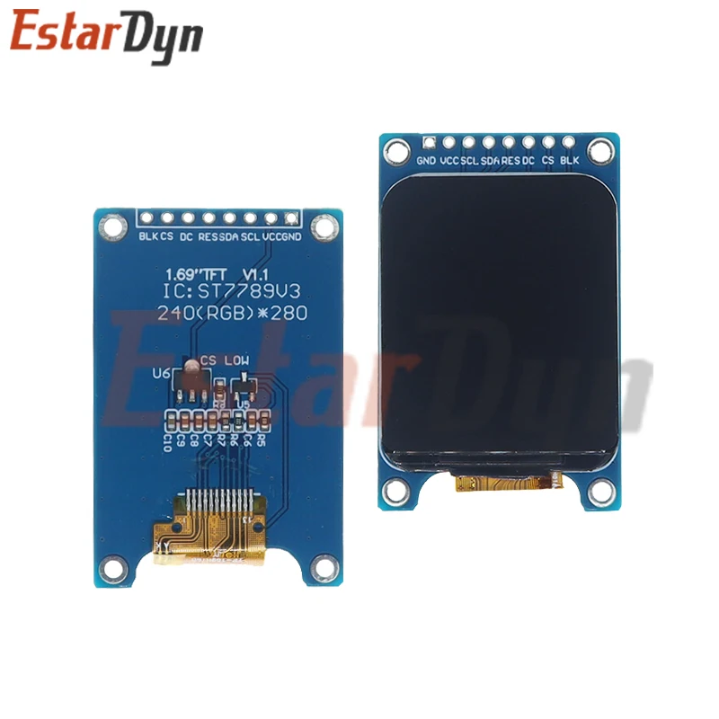 1.69 TFT LCD IPS Modulo schermo a colori 1.69 "ST7789 Scheda driver controller Interfaccia SPI 240*280 240x280