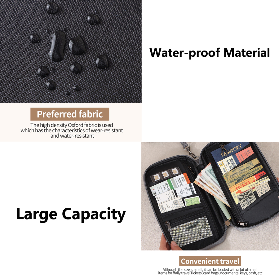 Porta-passaporte saco família rfid bloqueio passaporte carteira de viagem essencial carteira organizador de documentos de viagem caso de cartões de crédito
