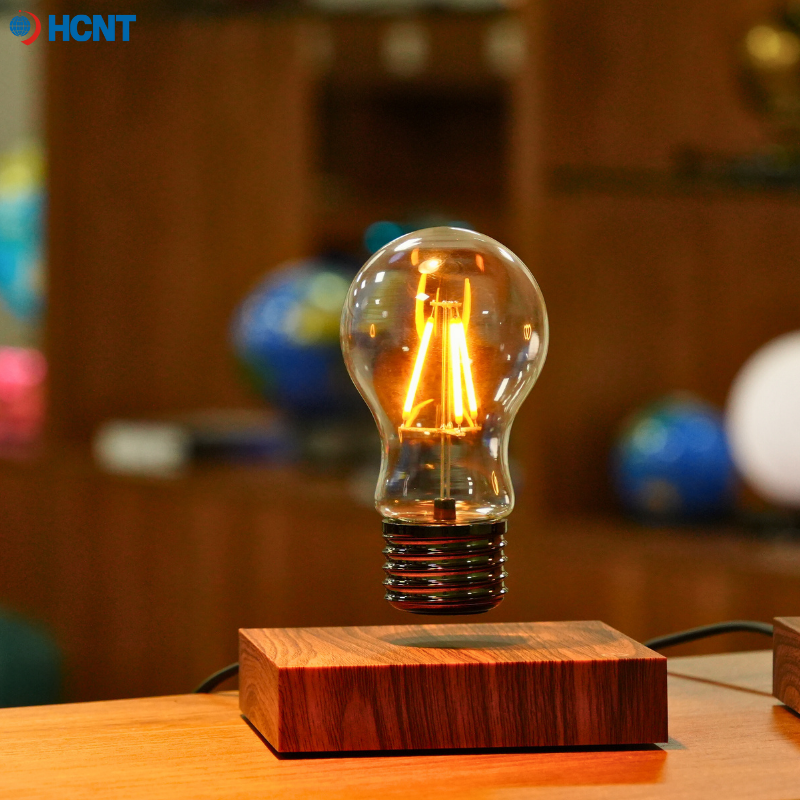 HCNT Magnetic Levitating Floating Wireless LED Light Bulb Desk Lamp for Unique Gifts Room Night Light Home Office Decor Tech Toy