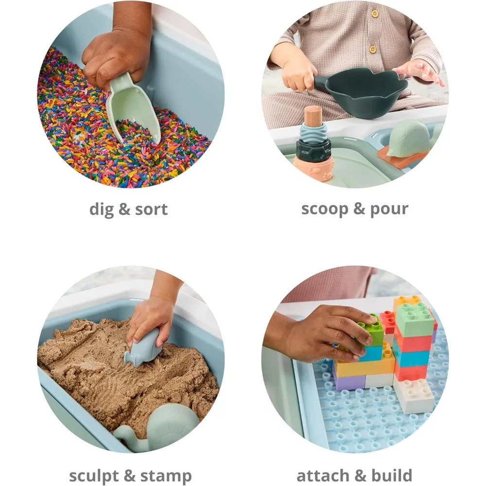 Skip Hop Discoverosity 3-in-1 Toddler Sensory Table with 13 Nature-Inspired Sensory Tools 8-Page Activity Guide 2 Bins and 2 Con