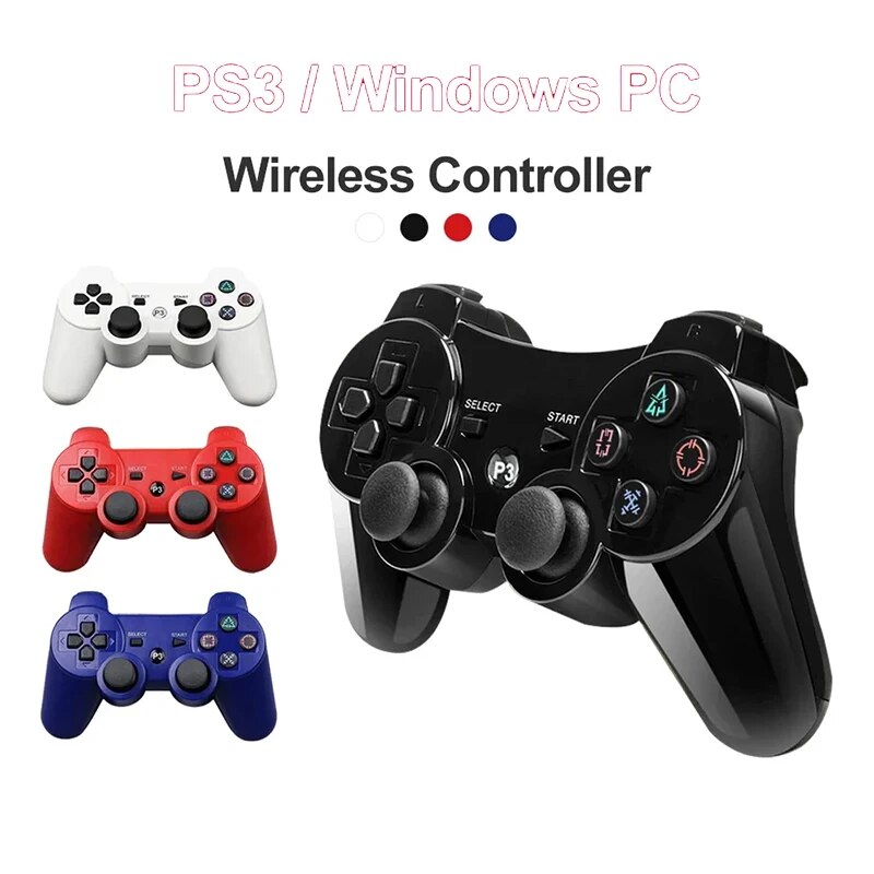 Controlador para sony ps3 super fino pc joystick gamepad para play station 3 sem fio bluetooth joy pad 6 eixos giroscópio dupla vibração