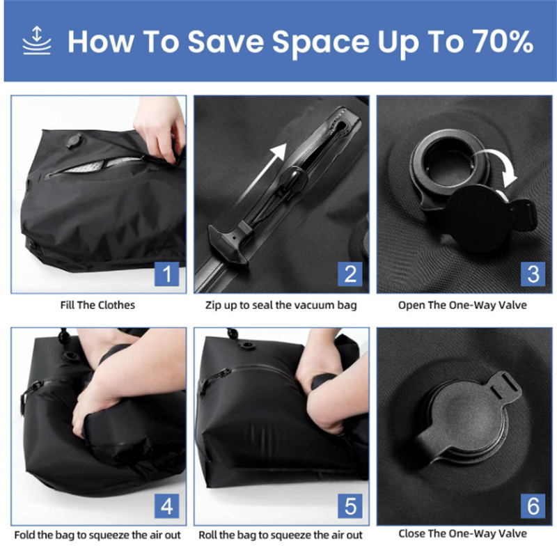 Borsa di compressione sottovuoto Bagagli da viaggio Borsa di stoccaggio sottovuoto Abbigliamento Borsa di compressione per stoccaggio airbag impermeabile e antipolvere