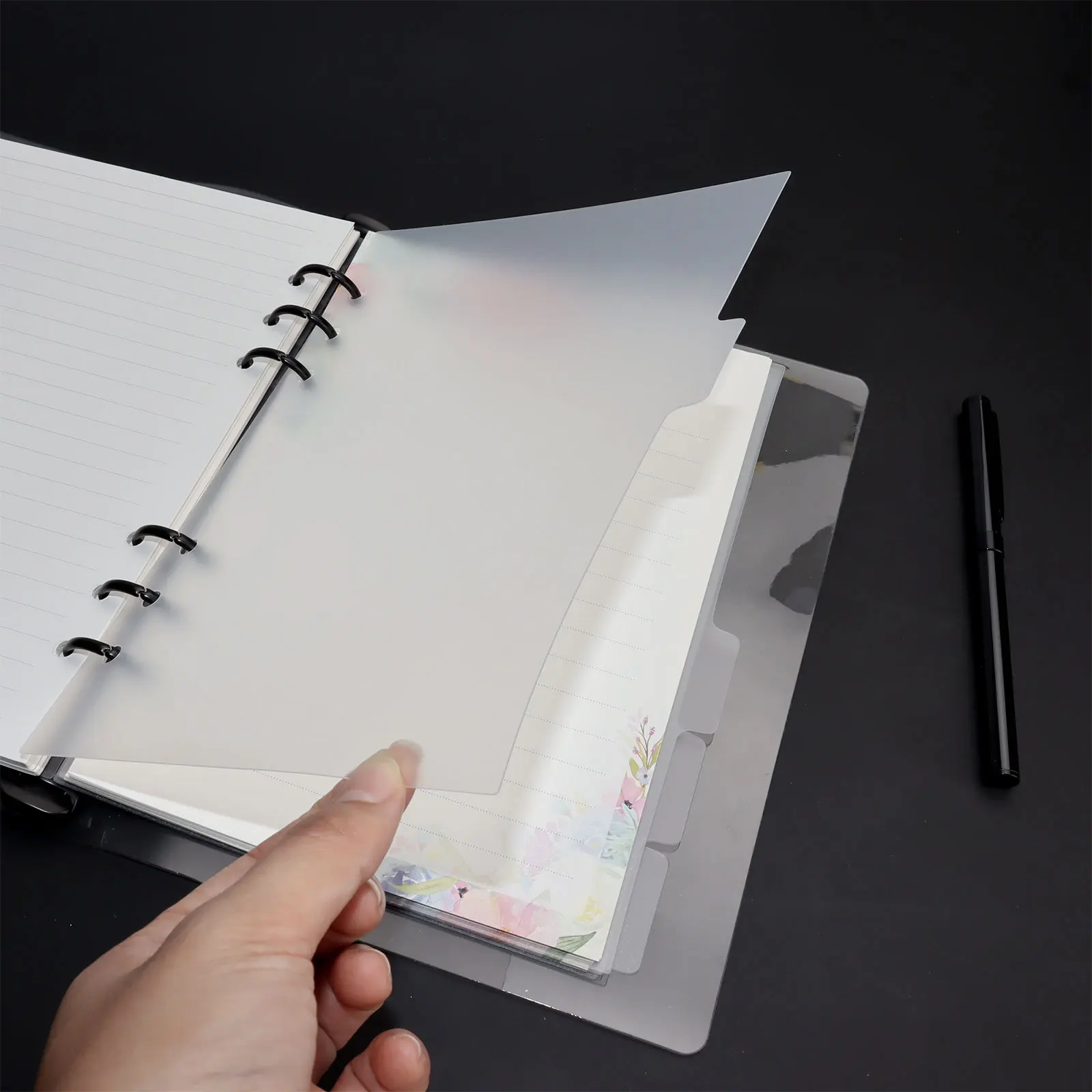 A5 12PCS Transparent Paper Index Divider 6 Holes For Binder Planner Notebook Stationery Notebook Paper Divider Accessories