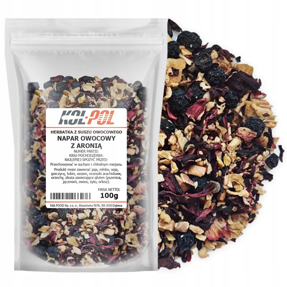 HERBATA OWOCOWA NAPAR Jabłko Aronia Porzeczka 100g Naturalna Kol-Pol
