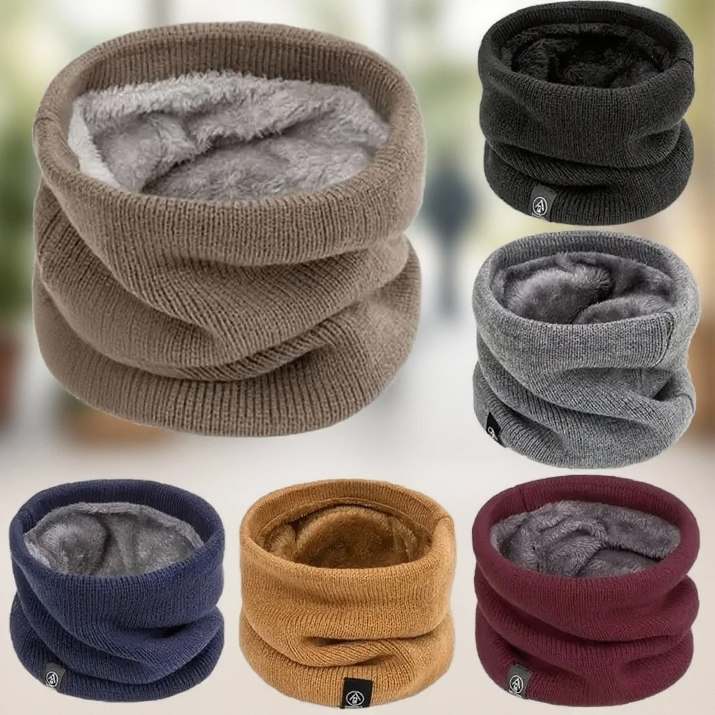Calda sciarpa lavorata a maglia ispessita peluche antivento ghetta invernale per il collo tempo freddo sport all'aria aperta sci corsa uomo donna sciarpa tubolare