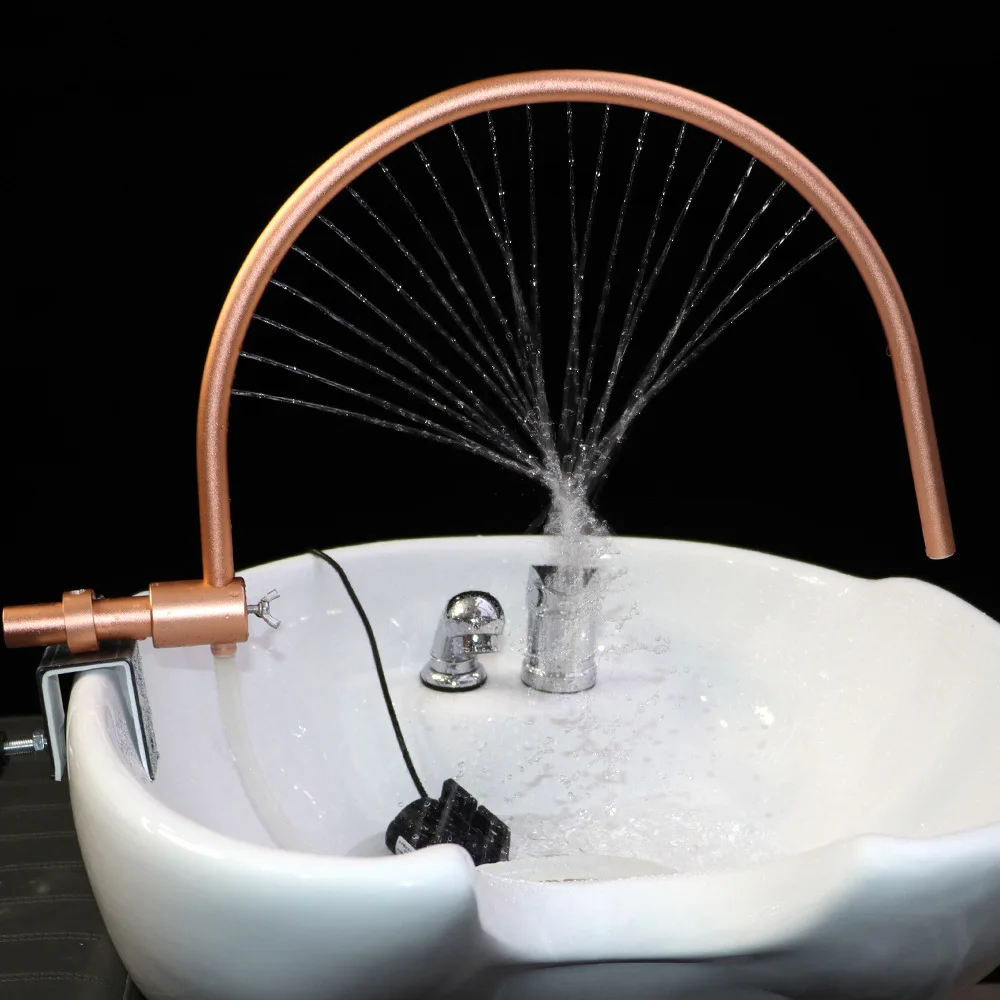 Estrutura de água para spa de cabeça com bomba para pia de shampoo, equipamento portátil de cabeça de chuveiro de salão, cascata de tigela de shampoo